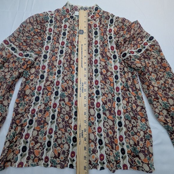 RARE and Unique Sea NewYork Fernande long sleeve top features multi color Sz Xs - Picture 10 of 14